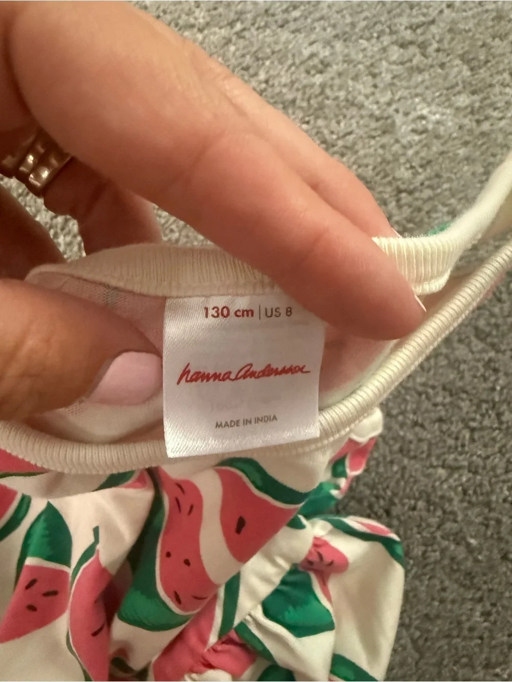 Hanna Andersson Watermelon Print Tank Dress Sz 130cm